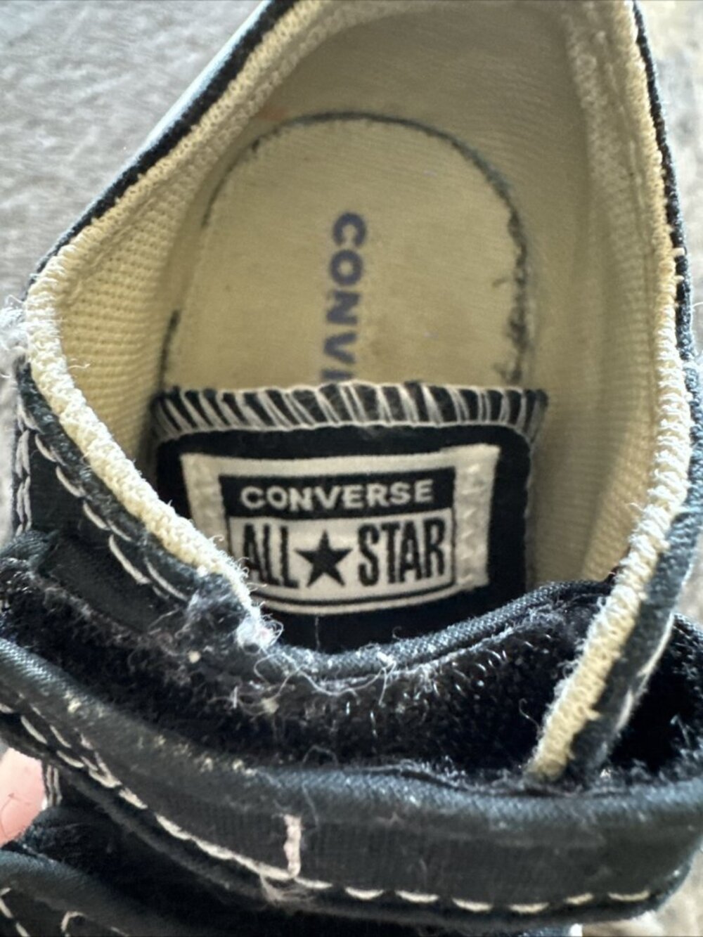 Converse Infant Black All Star Shoes 4 Double Strap Casual Canvas Sneakers - Picture 2 of 11